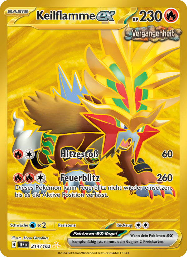 Keilflamme-ex 214 — Temporal Forces (German Pokémon TCG card)