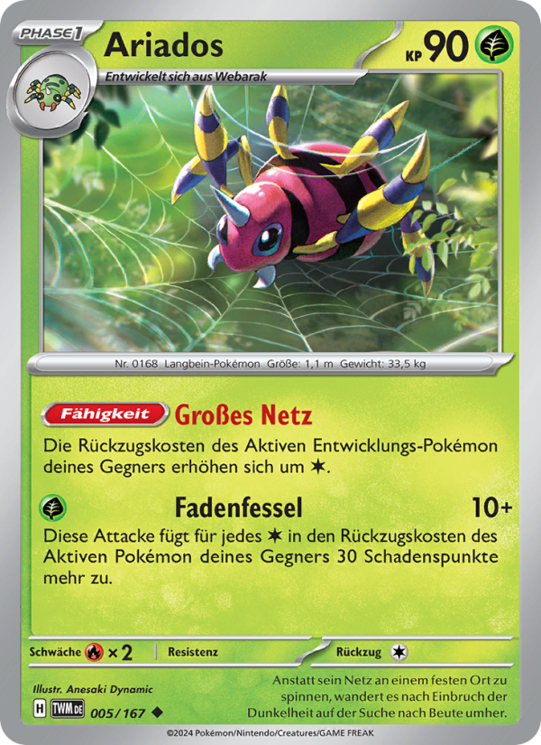 Ariados 005 — Twilight Masquerade (German Pokémon TCG card)