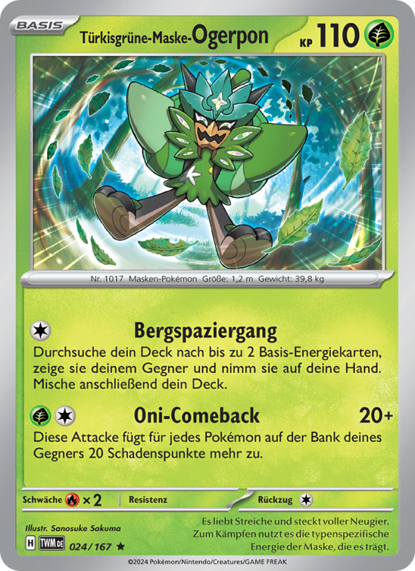 Türkisgrüne-Maske-Ogerpon 024 — Twilight Masquerade (German Pokémon TCG card)