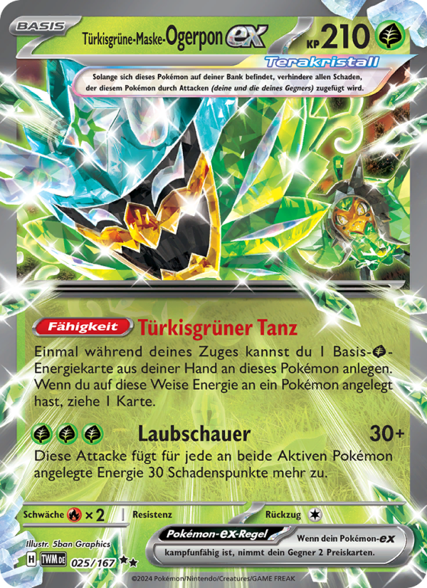 Türkisgrüne-Maske-Ogerpon-ex 025 — Twilight Masquerade (German Pokémon TCG card)
