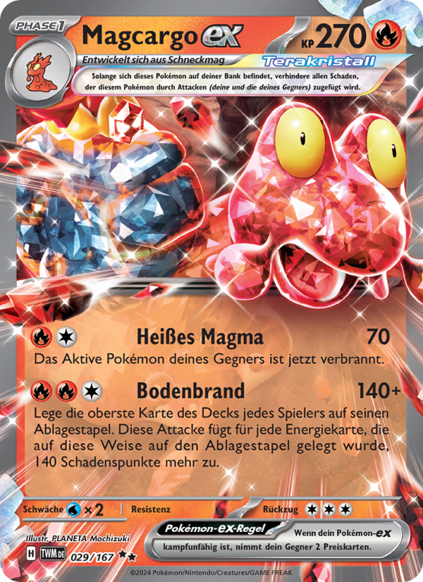 Magcargo-ex 029 — Twilight Masquerade (German Pokémon TCG card)