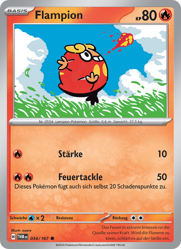 Flampion 034 — Twilight Masquerade (German Pokémon TCG card)