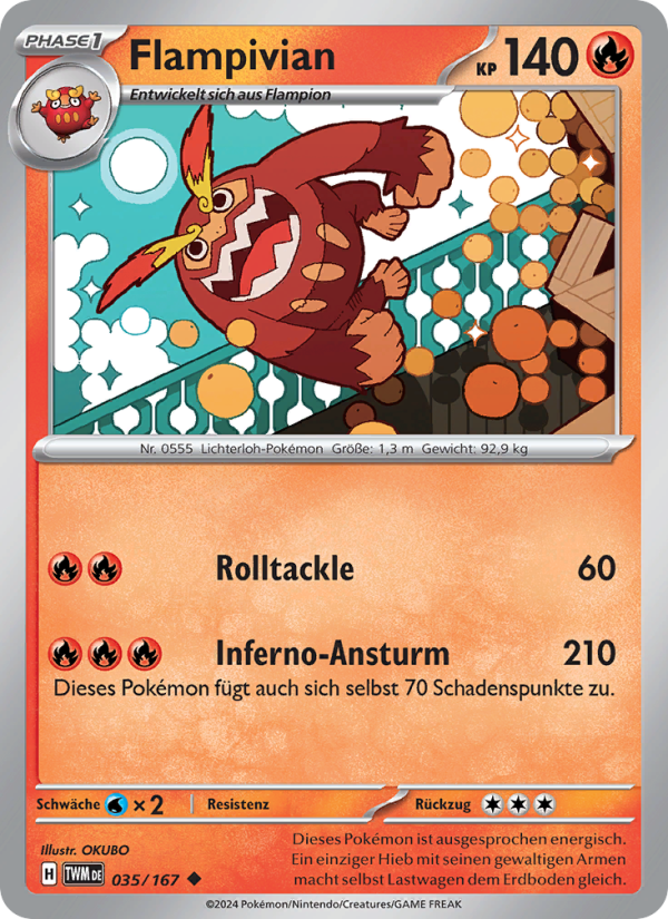 Flampivian 035 — Twilight Masquerade (German Pokémon TCG card)