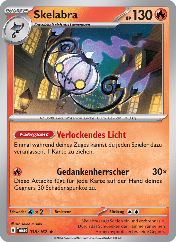Skelabra 038 — Twilight Masquerade (German Pokémon TCG card)
