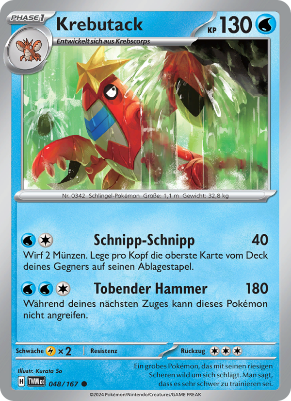 Krebutack 048 — Twilight Masquerade (German Pokémon TCG card)