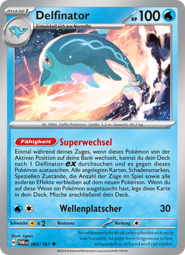 Delfinator 060 — Twilight Masquerade (German Pokémon TCG card)