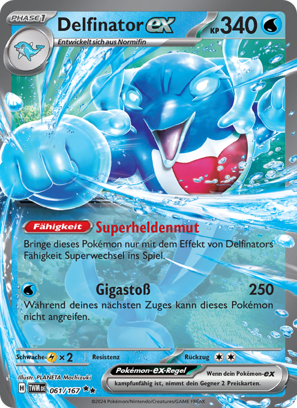 Delfinator-ex 061 — Twilight Masquerade (German Pokémon TCG card)