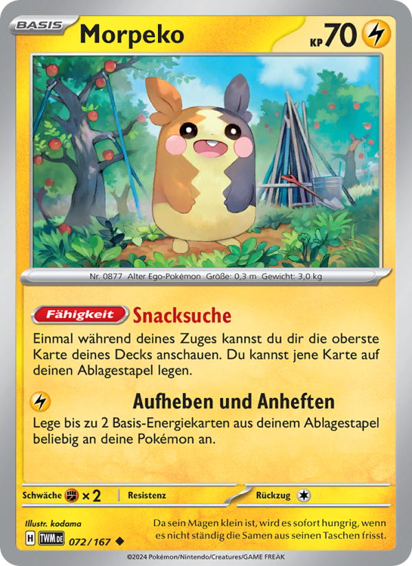 Morpeko 072 — Twilight Masquerade (German Pokémon TCG card)