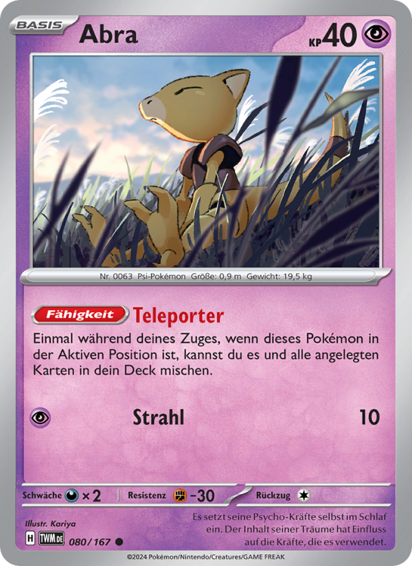 Abra 080 — Twilight Masquerade (German Pokémon TCG card)