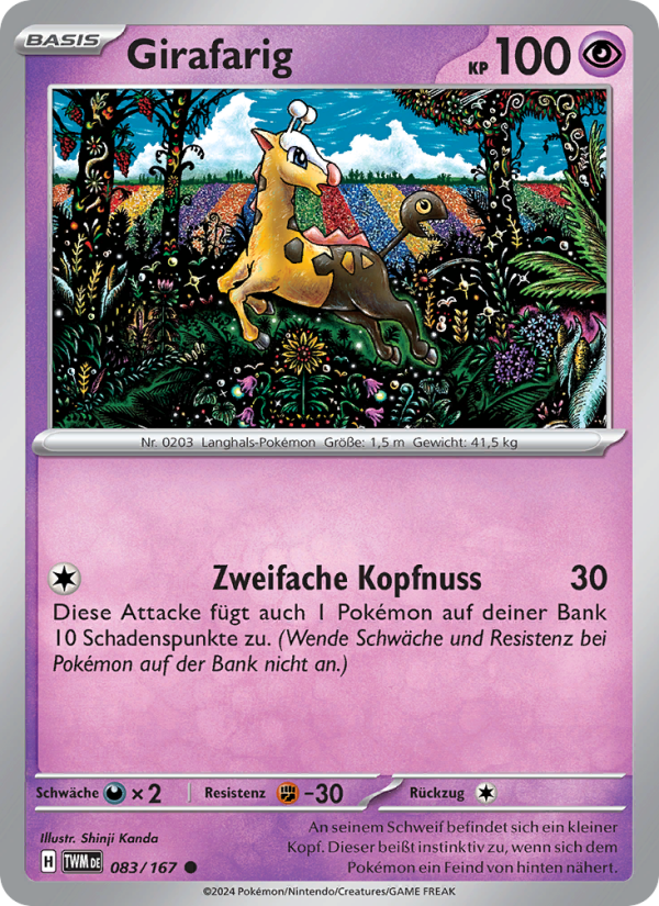 Girafarig 083 — Twilight Masquerade (German Pokémon TCG card)