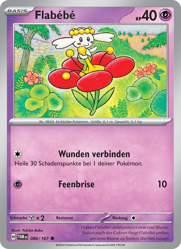 Flabébé 086 — Twilight Masquerade (German Pokémon TCG card)