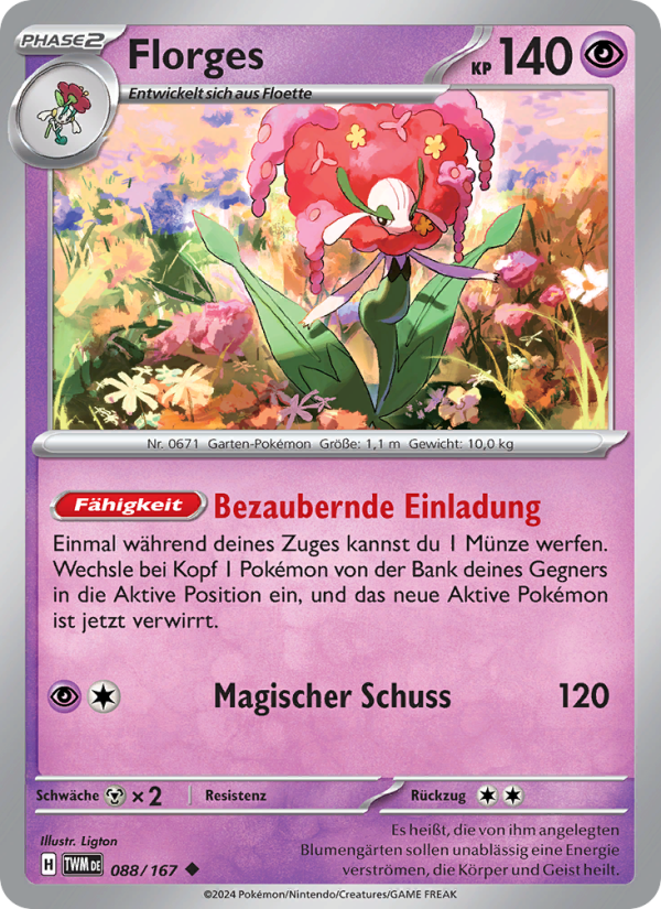 Florges 088 — Twilight Masquerade (German Pokémon TCG card)