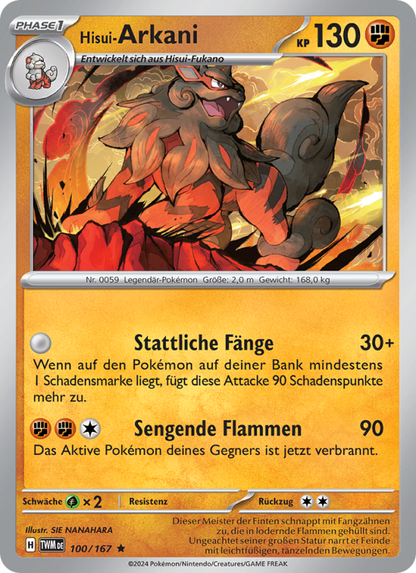Hisui-Arkani 100 — Twilight Masquerade (German Pokémon TCG card)