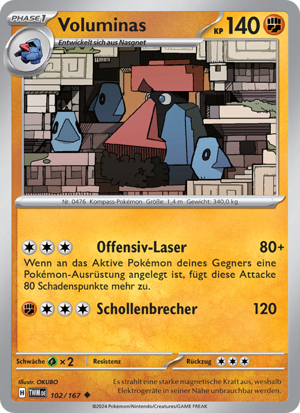 Voluminas 102 — Twilight Masquerade (German Pokémon TCG card)