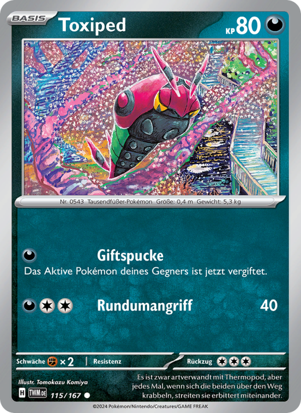 Toxiped 115 — Twilight Masquerade (German Pokémon TCG card)