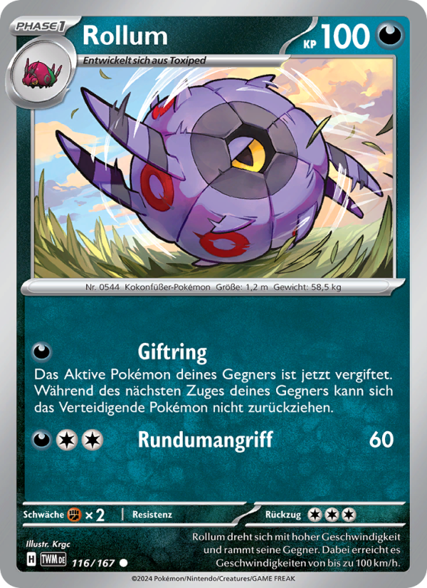 Rollum 116 — Twilight Masquerade (German Pokémon TCG card)