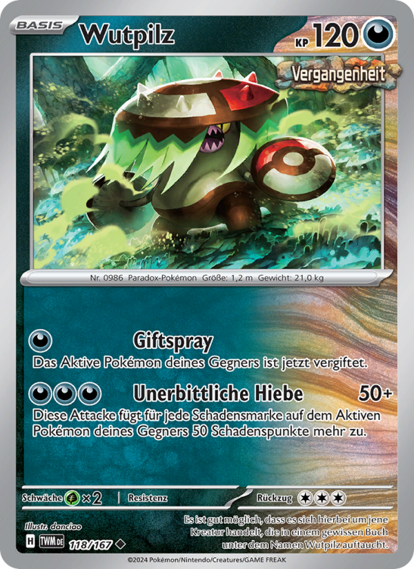 Wutpilz 118 — Twilight Masquerade (German Pokémon TCG card)