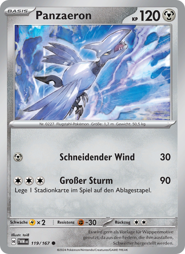 Panzaeron 119 — Twilight Masquerade (German Pokémon TCG card)