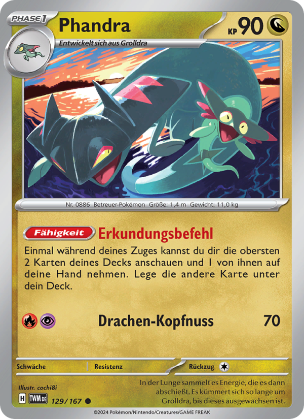 Phandra 129 — Twilight Masquerade (German Pokémon TCG card)