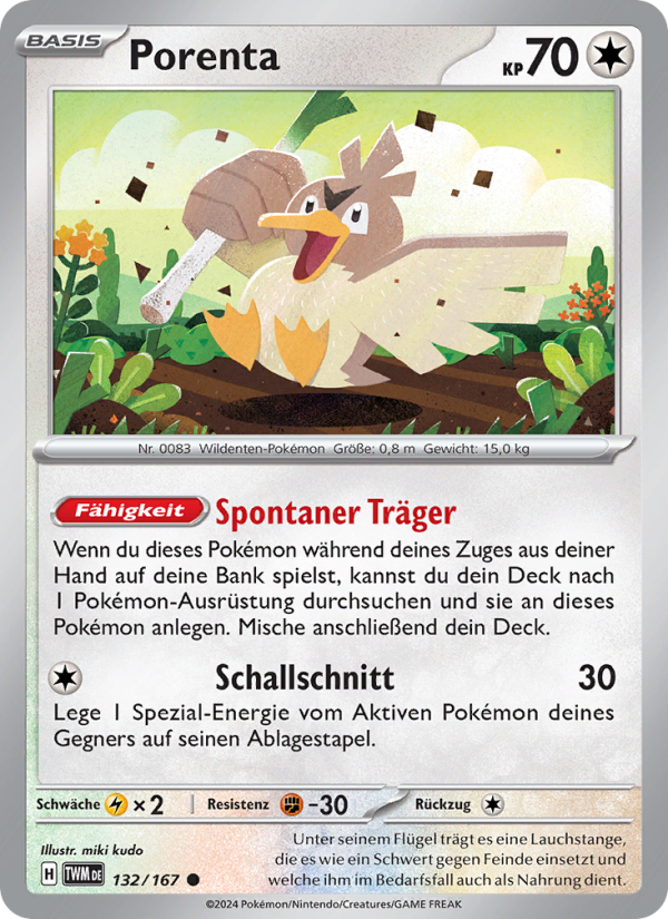 Porenta 132 — Twilight Masquerade (German Pokémon TCG card)