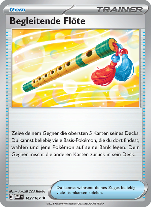 Begleitende Flöte 142 — Twilight Masquerade (German Pokémon TCG card)