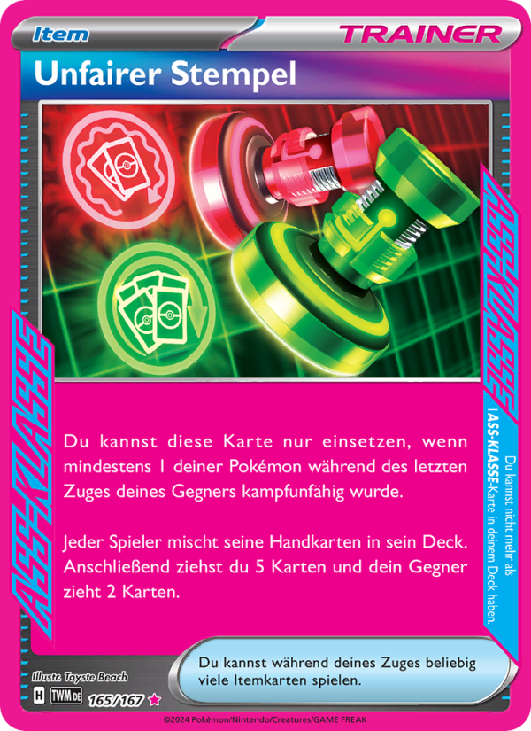 Unfairer Stempel 165 — Twilight Masquerade (German Pokémon TCG card)