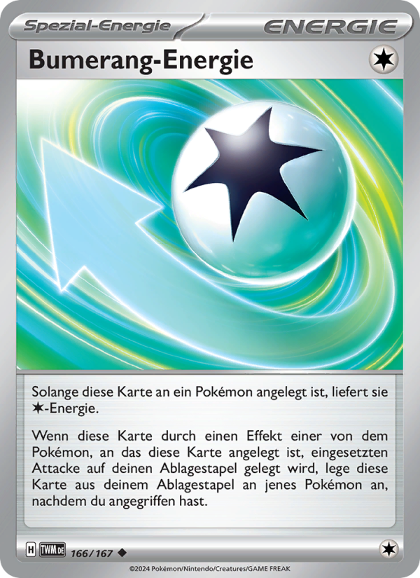 Bumerang-Energie 166 — Twilight Masquerade (German Pokémon TCG card)