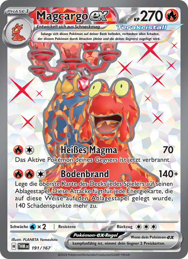 Magcargo-ex 191 — Twilight Masquerade (German Pokémon TCG card)