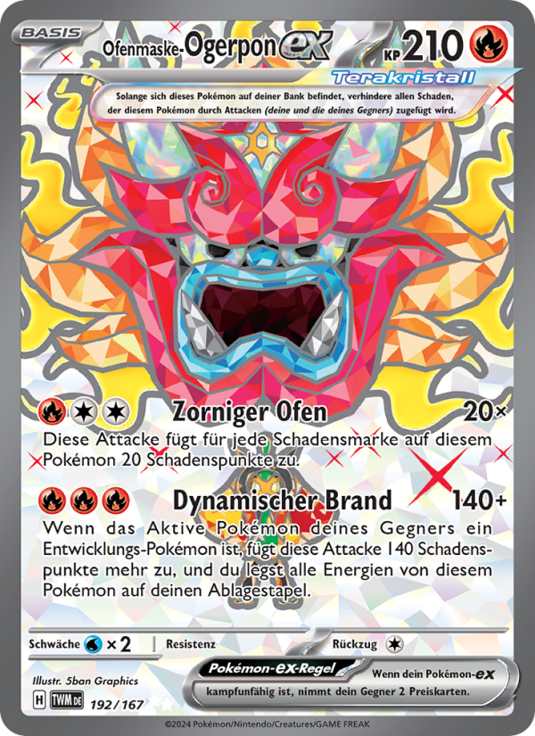 Ofenmaske-Ogerpon-ex 192 — Twilight Masquerade (German Pokémon TCG card)