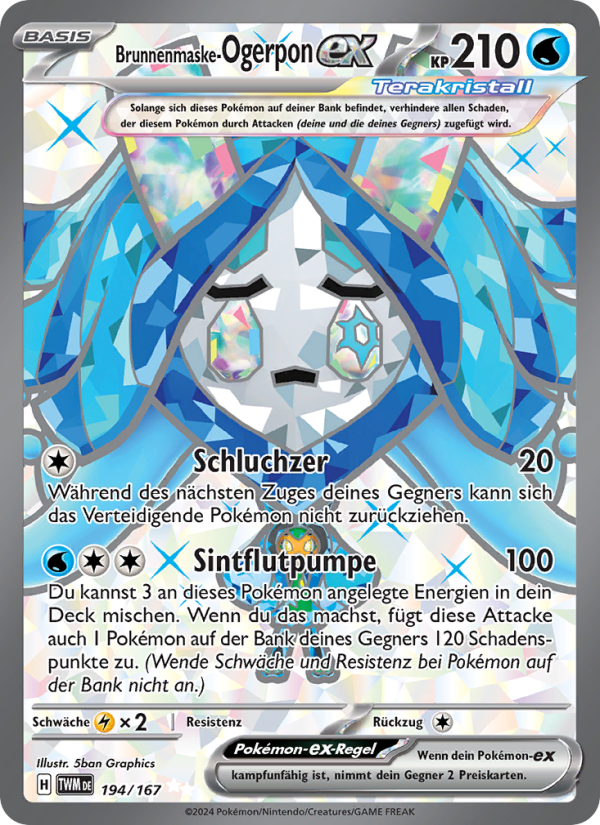 Brunnenmaske-Ogerpon-ex 194 — Twilight Masquerade (German Pokémon TCG card)