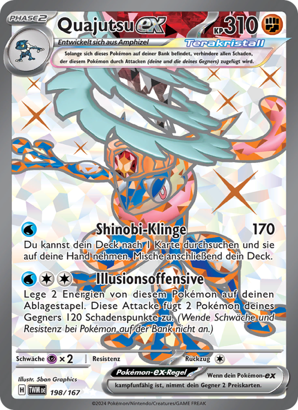 Quajutsu-ex 198 — Twilight Masquerade (German Pokémon TCG card)