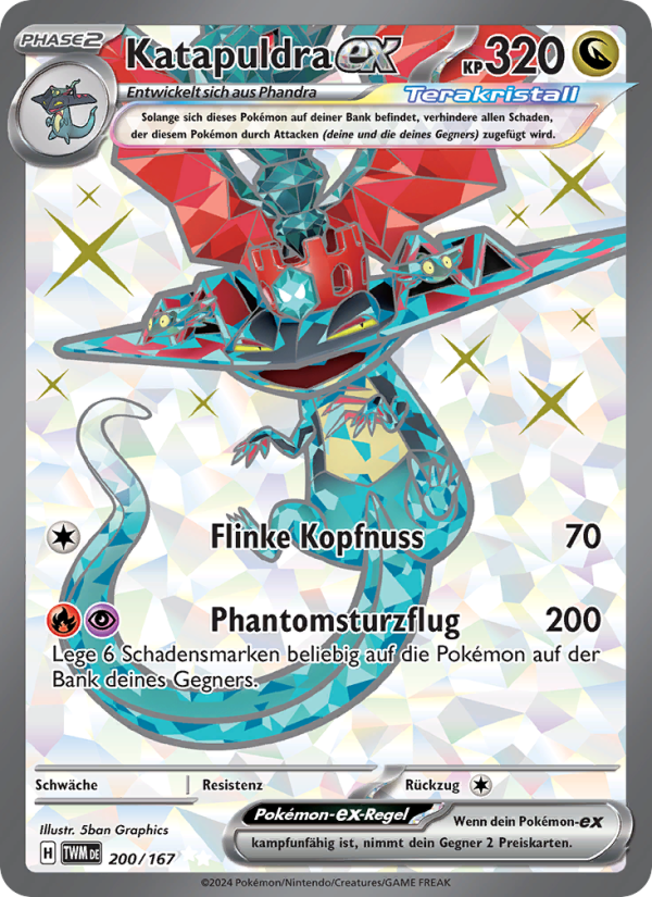 Katapuldra-ex 200 — Twilight Masquerade (German Pokémon TCG card)