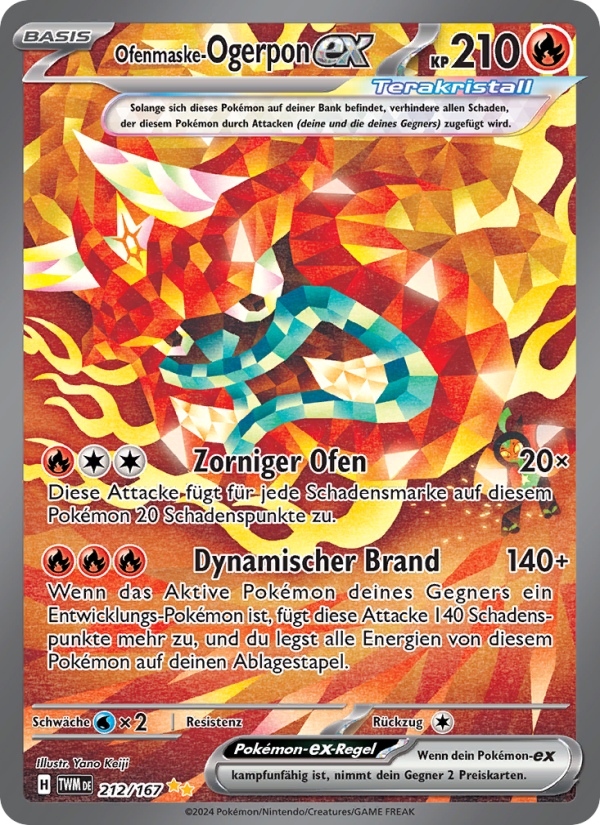 Ofenmaske-Ogerpon-ex 212 — Twilight Masquerade (German Pokémon TCG card)