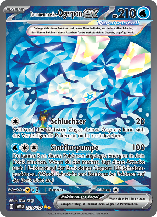 Brunnenmaske-Ogerpon-ex 213 — Twilight Masquerade (German Pokémon TCG card)