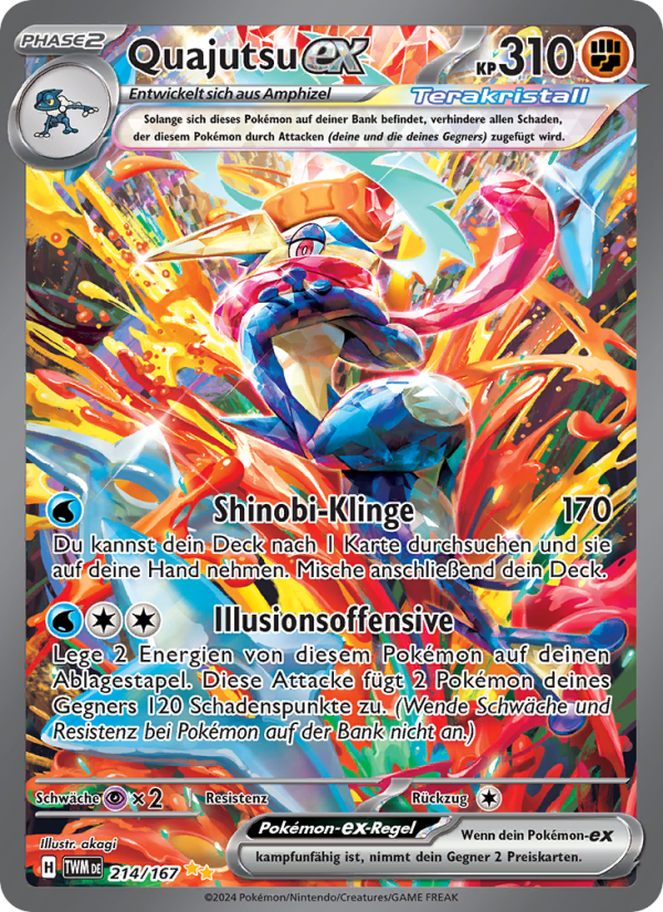 Quajutsu-ex 214 — Twilight Masquerade (German Pokémon TCG card)