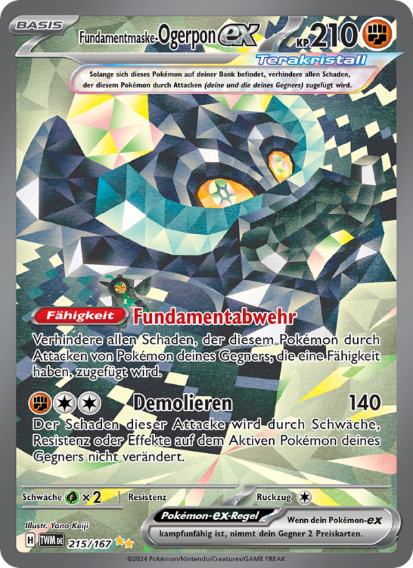 Fundamentmaske-Ogerpon-ex 215 — Twilight Masquerade (German Pokémon TCG card)