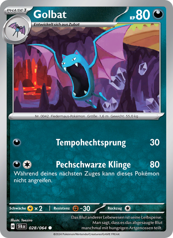 Golbat 028 — Nebel der Sagen (German Pokémon TCG card)
