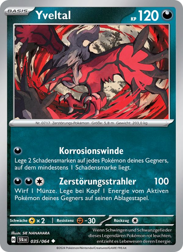 Yveltal 035 — Nebel der Sagen (German Pokémon TCG card)