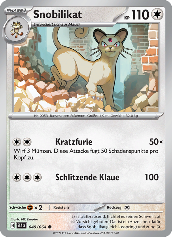 Snobilikat 049 — Nebel der Sagen (German Pokémon TCG card)