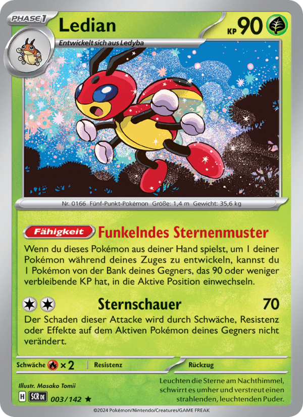 Ledian 003 — Stellar Crown (German Pokémon TCG card)
