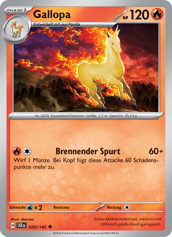 Gallopa 020 — Stellar Crown (German Pokémon TCG card)