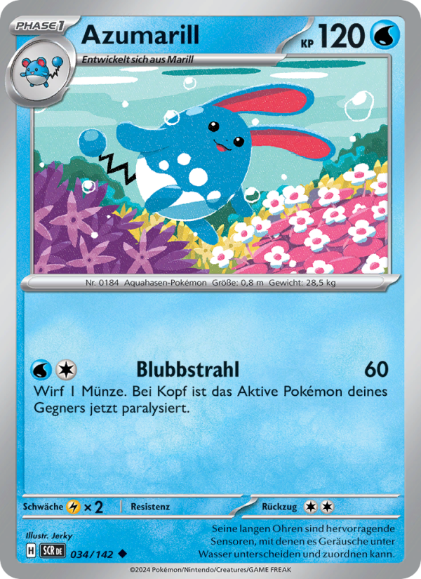 Azumarill 034 — Stellar Crown (German Pokémon TCG card)