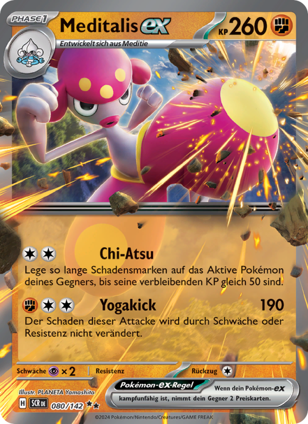 Meditalis-ex 080 — Stellar Crown (German Pokémon TCG card)