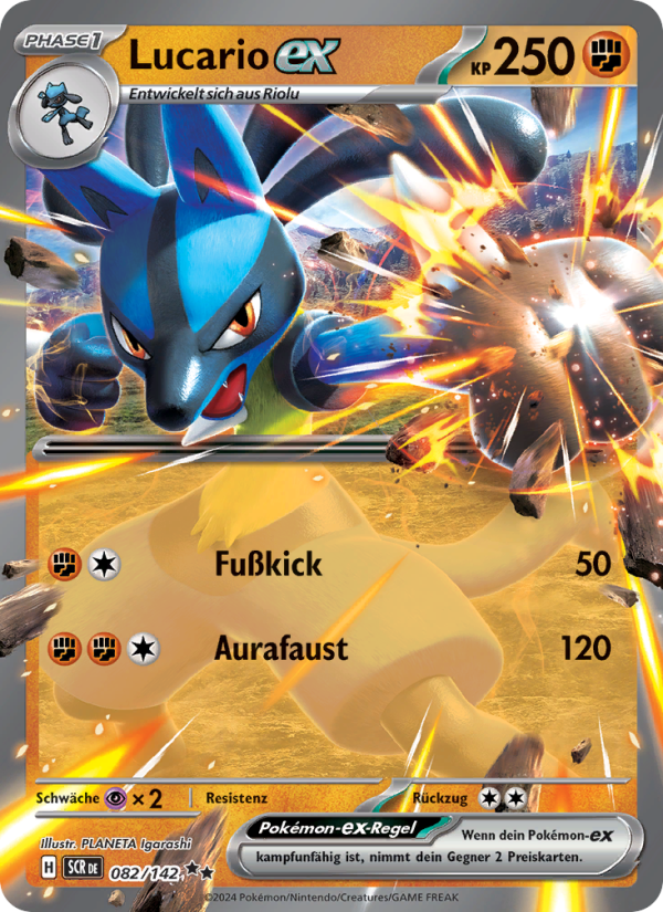 Lucario-ex 082 — Stellar Crown (German Pokémon TCG card)