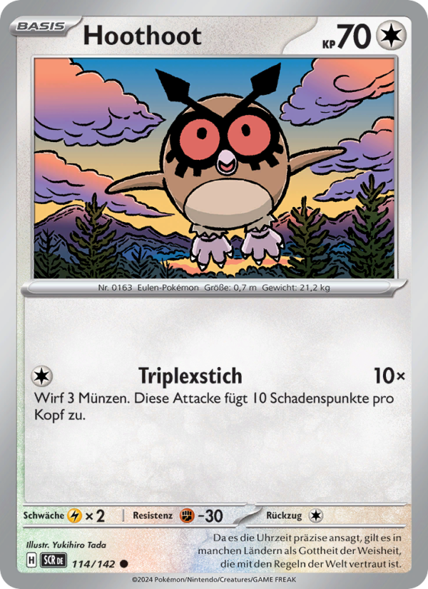 Hoothoot 114 — Stellar Crown (German Pokémon TCG card)