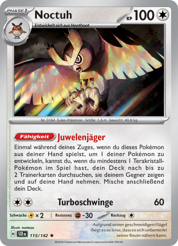 Noctuh 115 — Stellar Crown (German Pokémon TCG card)