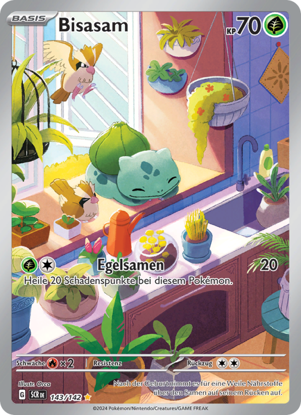 Bisasam 143 — Stellar Crown (German Pokémon TCG card)