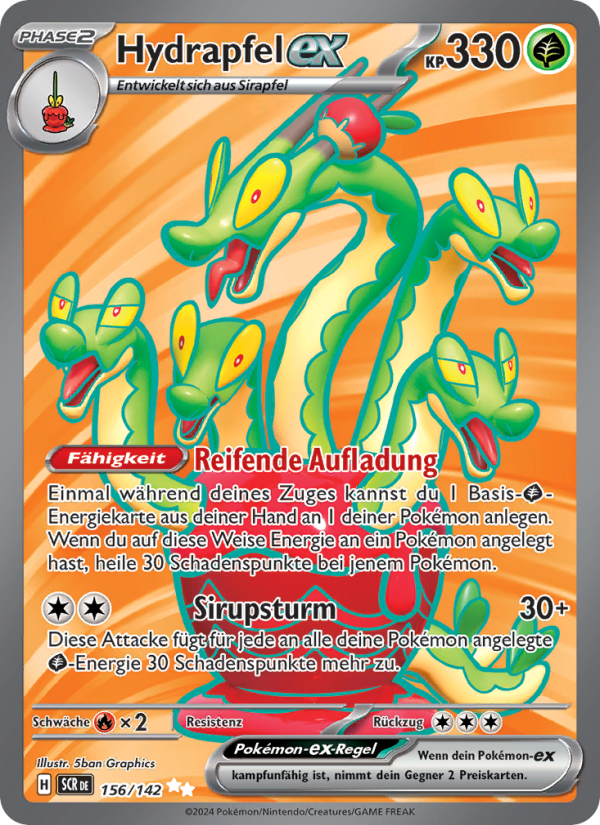 Hydrapfel-ex 156 — Stellar Crown (German Pokémon TCG card)