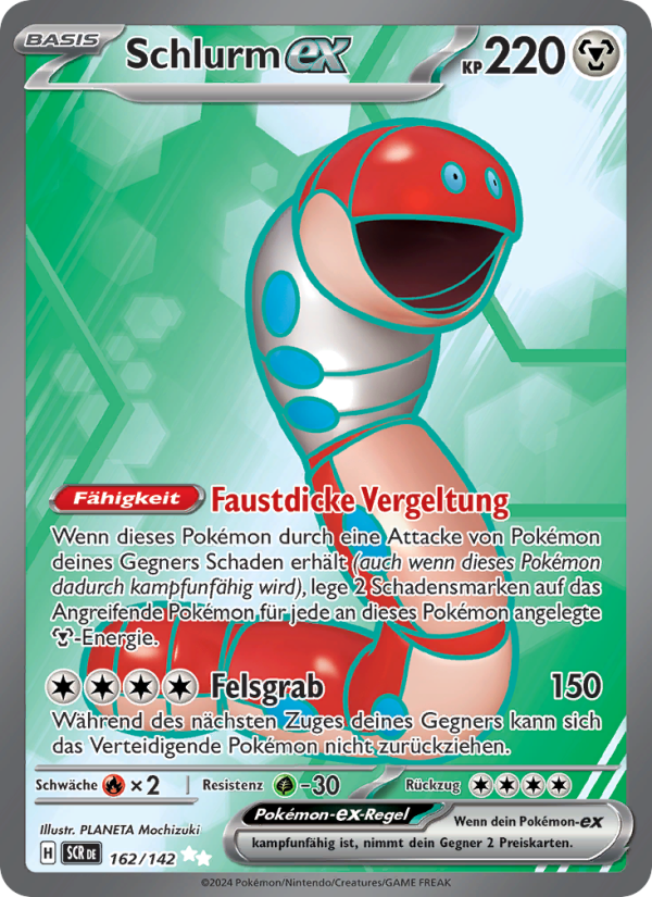 Schlurm-ex 162 — Stellar Crown (German Pokémon TCG card)