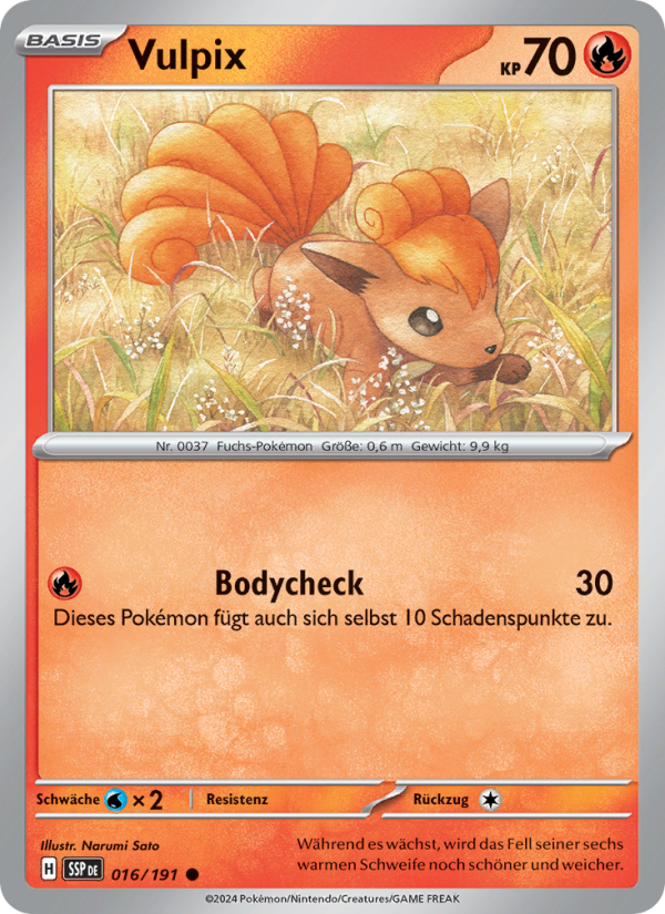 Vulpix 016 — Surging Sparks (German Pokémon TCG card)